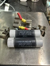 2 pcs 885  Carborundum 1.5 Ohm +/- 10% Non-Inductive Ceramic Resistor
