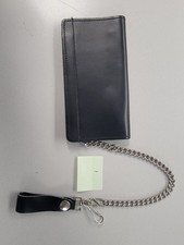 Men leather Motorcycle Trucker Biker Chain Wallet With Inside Zipper