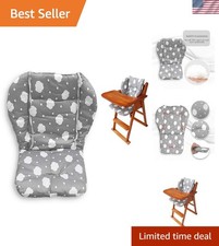 Large Breathable High Chair Cushion with Clouds - Soft, Waterproof Safe
