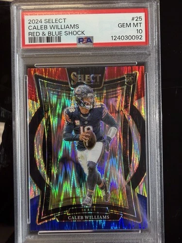 2024 Panini  - Concourse Caleb Williams #25 Red & Blue Shock Prizm (RC) PSA 10