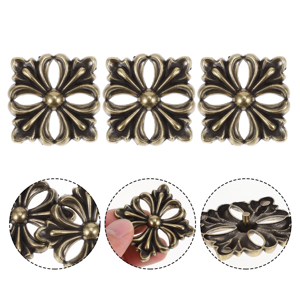 6 Stück Möbel Deko Stück Blumenmuster Antik Zinklegierung Metallplatte