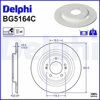 2X Delphi Bremsscheibe BG5164C FüR Hyundai Tucson NX4E NX4A Kona SX2 Crdi Htrac