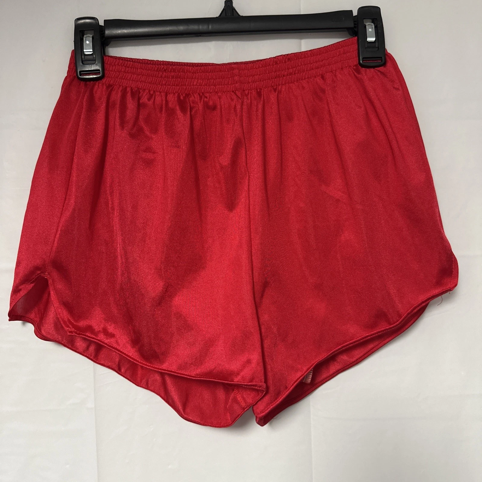 Vtg Dolfin Mens Medium Lined Shorts Running Track Sprinter Nylon Stretch Red
