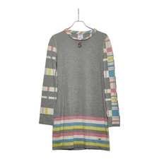 Chanel Long Sleeve Dress Size 38 P32721K00743 Gray Multi Cotton Cashmere