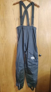 Harley Davidson Mens Sz Medium Nylon Riding Black Pants Wind Rain Gear Suspender