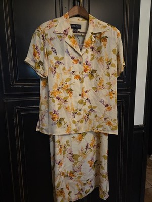 Vintage 100% Silk 3 Piece Set, Garden Party,  Wedding, Grandma Core Read