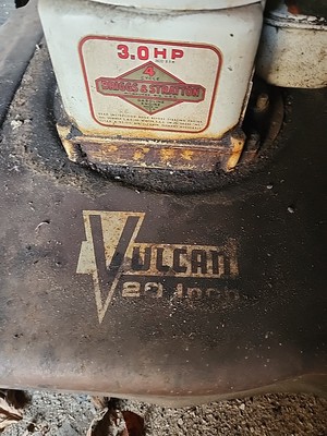 Rare Vintage Vulcan 20in Briggs Stratton Mower Lawn Boys Great