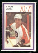 1970-71 Esso Power Players Vintage Hockey Andre Lacroix Philadelphia Flyers #7