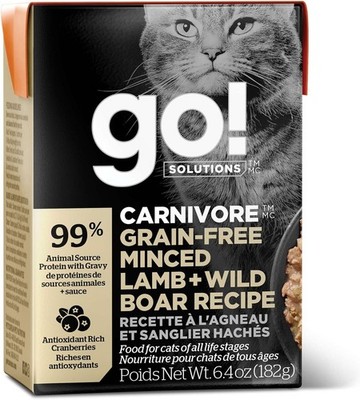 Go! Solutions Carnivore,Grain-Free,Protein Rich Wet Cat Food,Minced Lamb and Wil