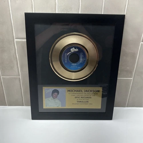 *RARE* Vintage Epic Records Michael Jackson Thriller Gold Vinyl LP Record Award