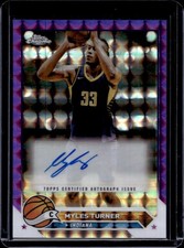 2023-24 Topps Chrome Myles Turner Auto Purple Geometric Refractor #CG-MT Pacers