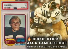 🏆 1976 Topps #220 JACK LAMBERT ROOKIE RC 🏆 HOF Steelers 💎 PSA 7 - Looks PSA 8