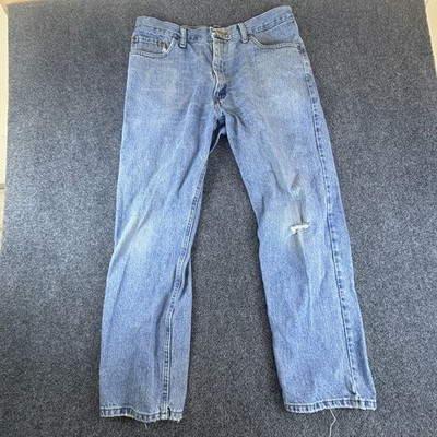 NorthCrest Jeans Mens 35x29 Blue Light Wash Denim Cotton Distressed Straight Leg