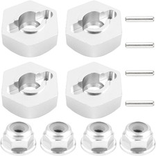 12mm Wheel Hex Hubs Drive Adapter 5mm Thick  Flange M4 Lock Nuts Aluminum fo...