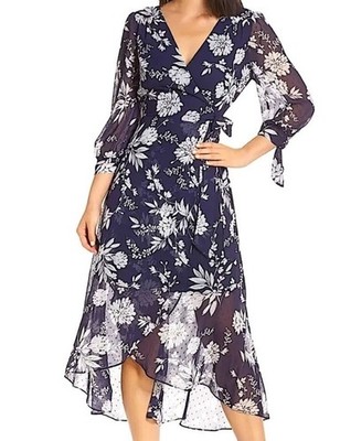 semi formal wrap dress Personal Invitation Split Maxi Dress Flowers Black main image 1