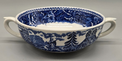 21.4 Arabia Finland Suppentasse Landscape blau