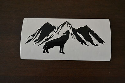 20cm SIBERIAN HUSKY MOUNTAIN STICKERS DECALS SLED DOG HUSKIES HOWLING WOLF