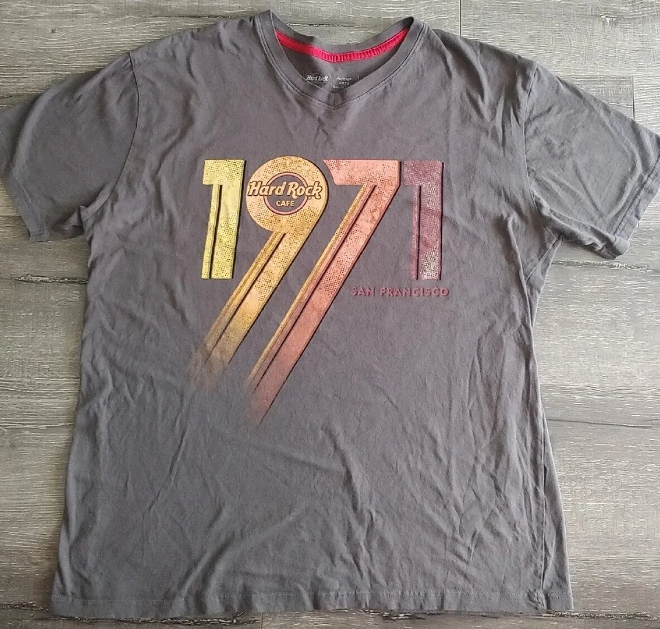 VintageHard Rock Cafe San FranciscoGray 1971 T-Shirt Heritage born in London XL - Image 2 of 4