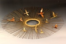 Curtis Jere MCM Vintage Brass Mid Century Modernist Sunburst Wall Sculpture