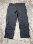 Prana Koen Capri Pants Womens Medium Black Nylon Pull On Hiking NWT
