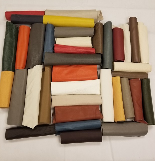 Premium Italian Cowhide Leather Scrap Upholstery 2 lbs LargeSize