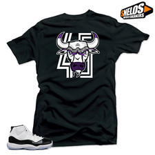 Shirt to Match Jordan 11 Concord-Bull 45 Black Tee