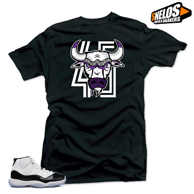 Shirt to Match Jordan 11 Concord-Bull 45 Black Tee