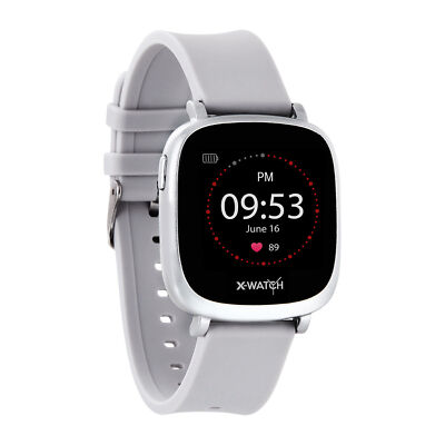 X-WATCH IVE XW FIT Silver Smartwatch Fitness Tracker Uhr Sportuhr Android iOS