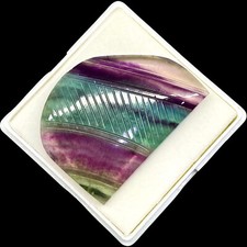 190 Cts Natural Bi Color Fluorite 54x41mm Fancy Carving Huge Untreated Gemstone