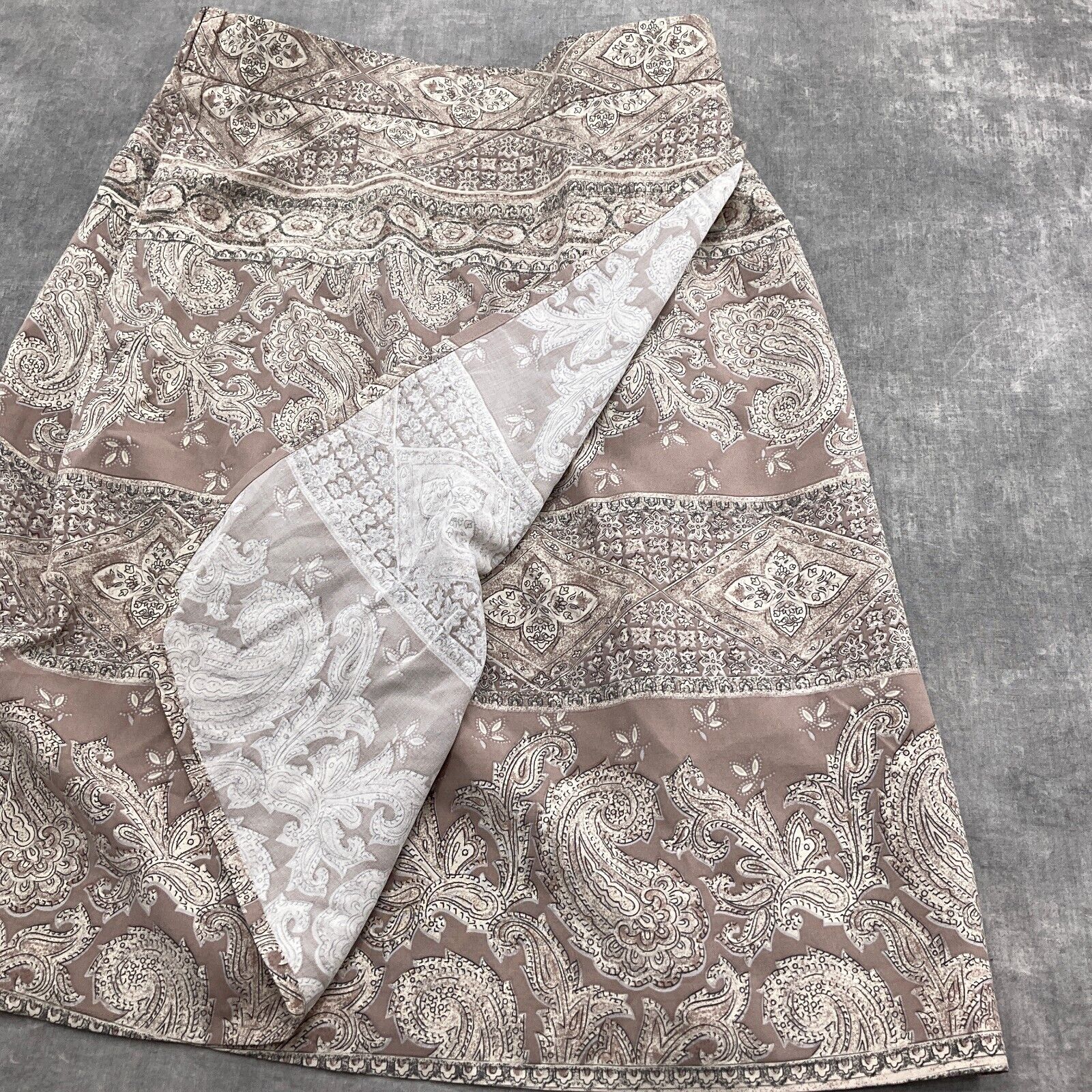 Barrie Pace Ltd Skirt Women 12 Tan Faux Wrap Pais… - image 4