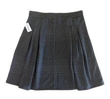 NWT Dressbarn Pleated Gray Geomteric Print Full A Line Skirt Women’s Size Medium