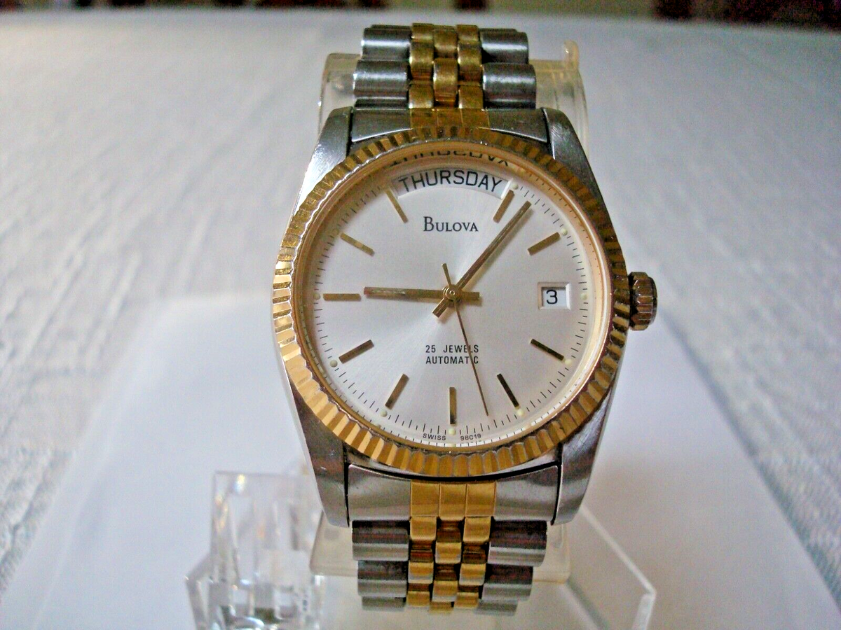 Bulova President Style ETA 2834 Mens Automatic Watch Day Bulova President Style ETA 2834 Mens Automatic Watch Day