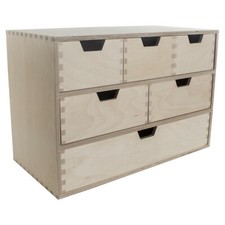 Armadio in legno scrivania portaoggetti / 6 cassetti / cassettiera semplice non verniciata 