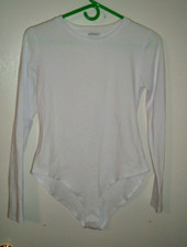 Mango Pop Women's Size Medium White Long Sleeve Body Suit