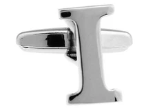 Letter I Pair of Cufflinks Wedding Groom Dad Fancy Gift Box & Polishing Cloth