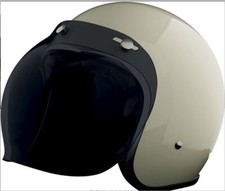 VISIERA BUBBLE CASCO MOTO JET VINTAGE CAFE' RACER STORMER DARK SMOKE TRE BOTTONI