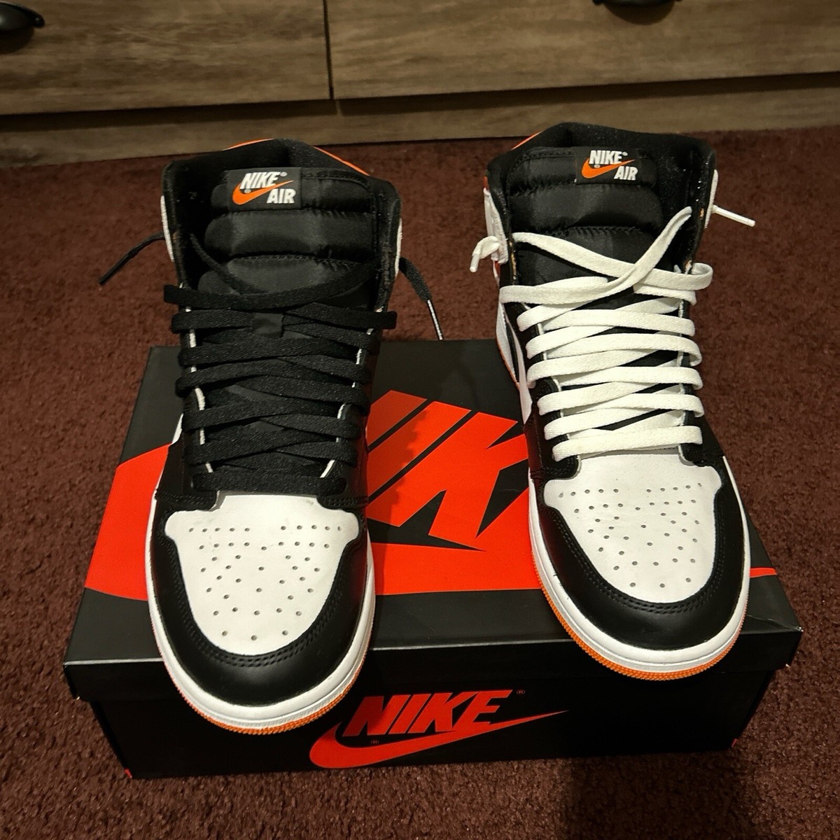 Electro Orange Jordan 1s