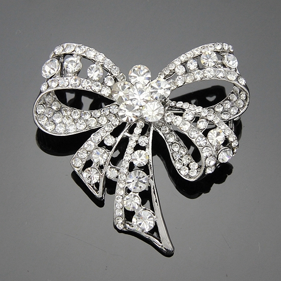 12pc/lot Gold/Silver Rhinestone Crystal Brooch Pin DIY Wedding Bouquet 3cm-3.5cm