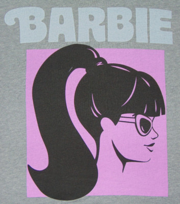 Pink Barbie Doll Silhouette Logo [Womens Plus Size 3X] Gray T-Shirt 2023 Mattel