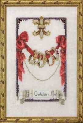 SALE! Complete Xstitch Materials Five Golden RIngs - 12 Days of Christmas NC145