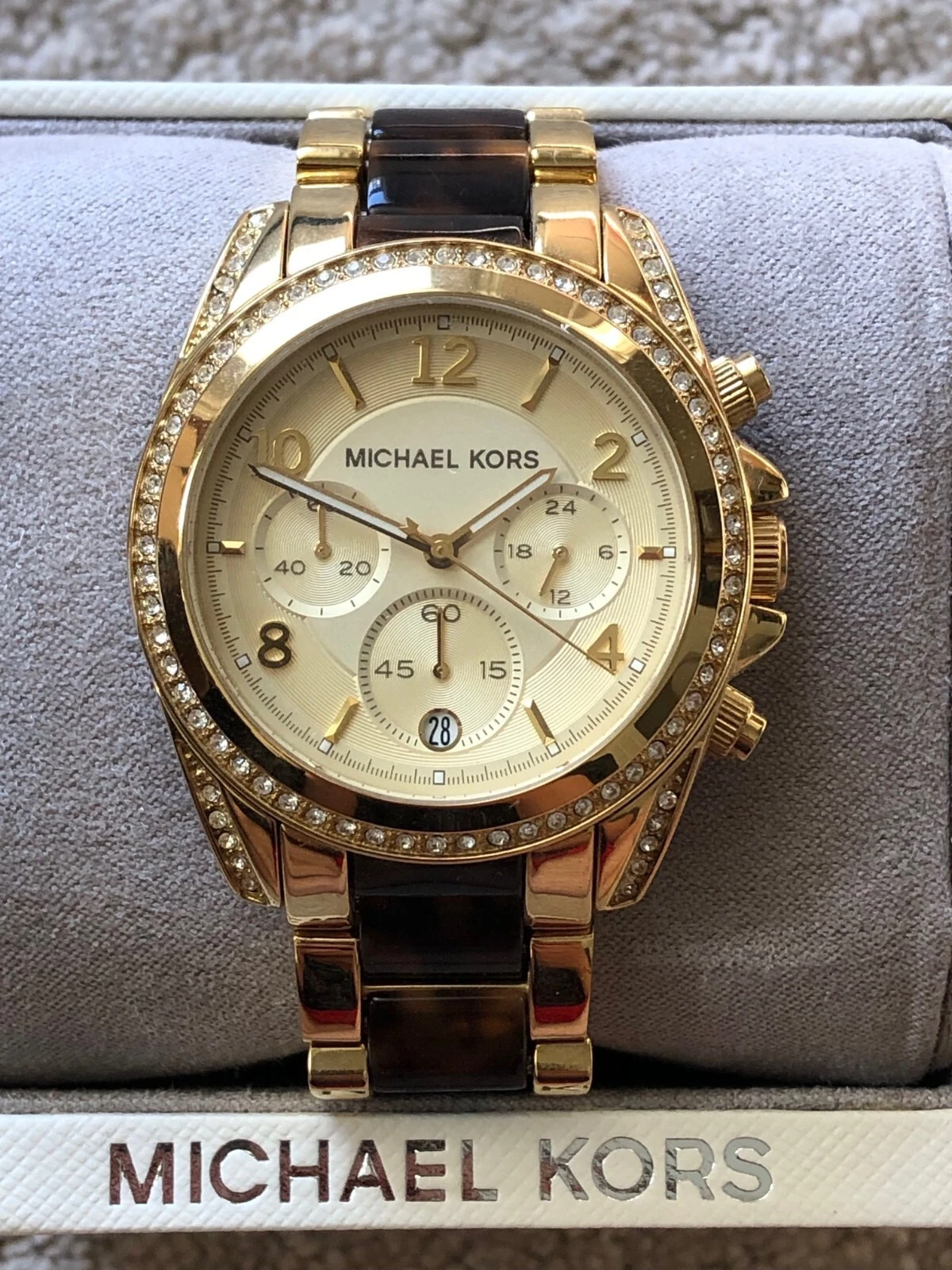 Orologio Michael Kors Blair quadrante champagne MK6094 nuovo vendita al dettaglio $300