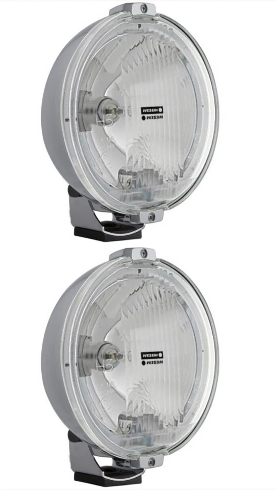 2x Fernscheinwerfer ø183 Chrom RUND 12V LED RING Positionslicht Zusatz E20 IP56 - Bild 2 von 4