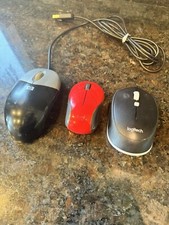 Lot of 3-computer Mouse Hp Wired Logi Logitech Wireless