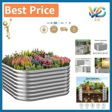 Galvanized Steel 2x2ft Raised Garden Bed – Outdoor, Drainage, Easy Assembly