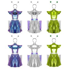 Women Costume Astronaut Dress Clubwear Set Adult Outfits Theme Cosplay Party