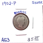 1902 PHILADELPHIA BARBER SILVER DIME IN ABOUT GOOD CONDITION.