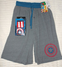 NEW Captain America Avengers Pajama Lounge Sleep Shorts Sz S 2 pair Crew Socks