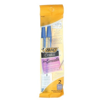 4 Pack BiC Cristal Xtra Smooth Ball Pen, Medium, Blue 90282, 2 Ct