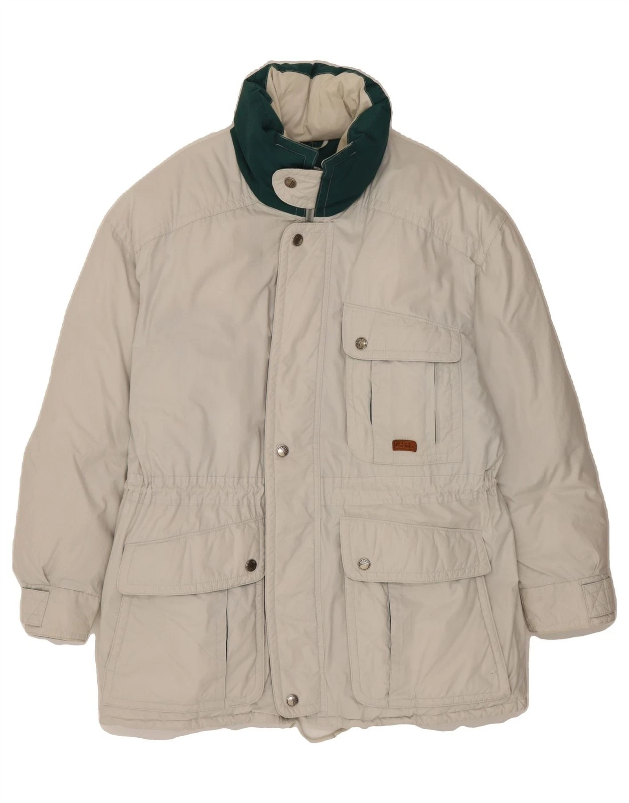 VINTAGE Mens Windbreaker Jacket IT 54 2XL White Cotton AE01