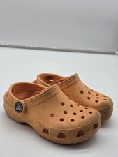 Crocs Classic Clog Shoes Kids Size C8 Orange Slip On Sandals Comfort Damage